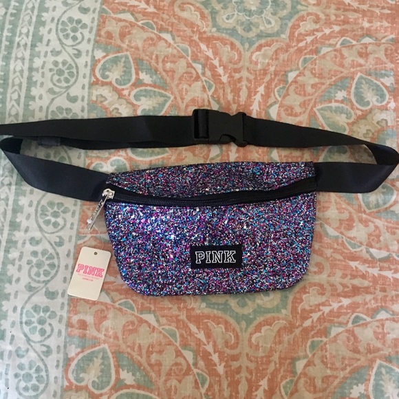 pink glitter fanny pack